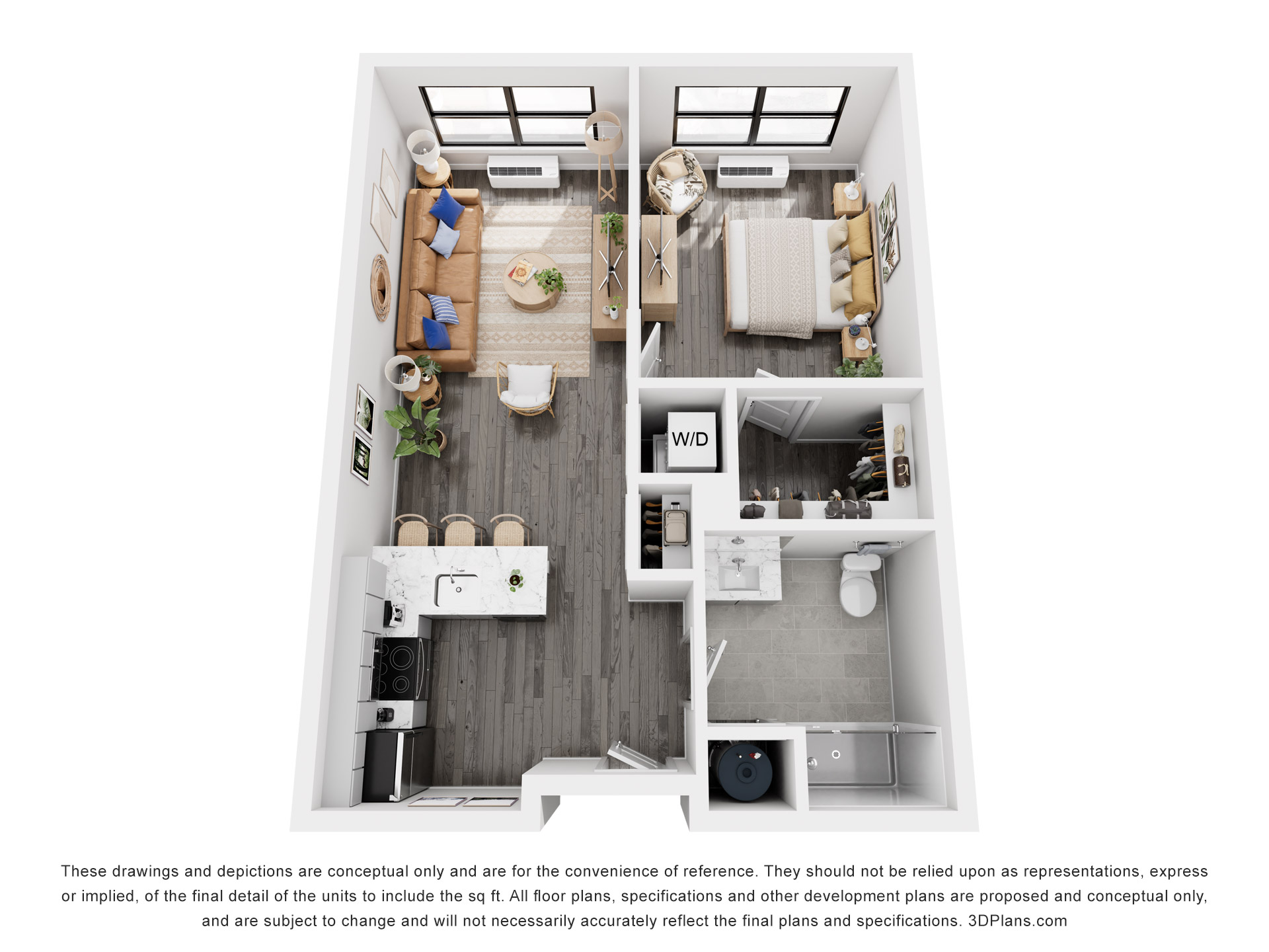 Meridia Pompton Lakes 1 bedroom, 1 bath apartment floor plan