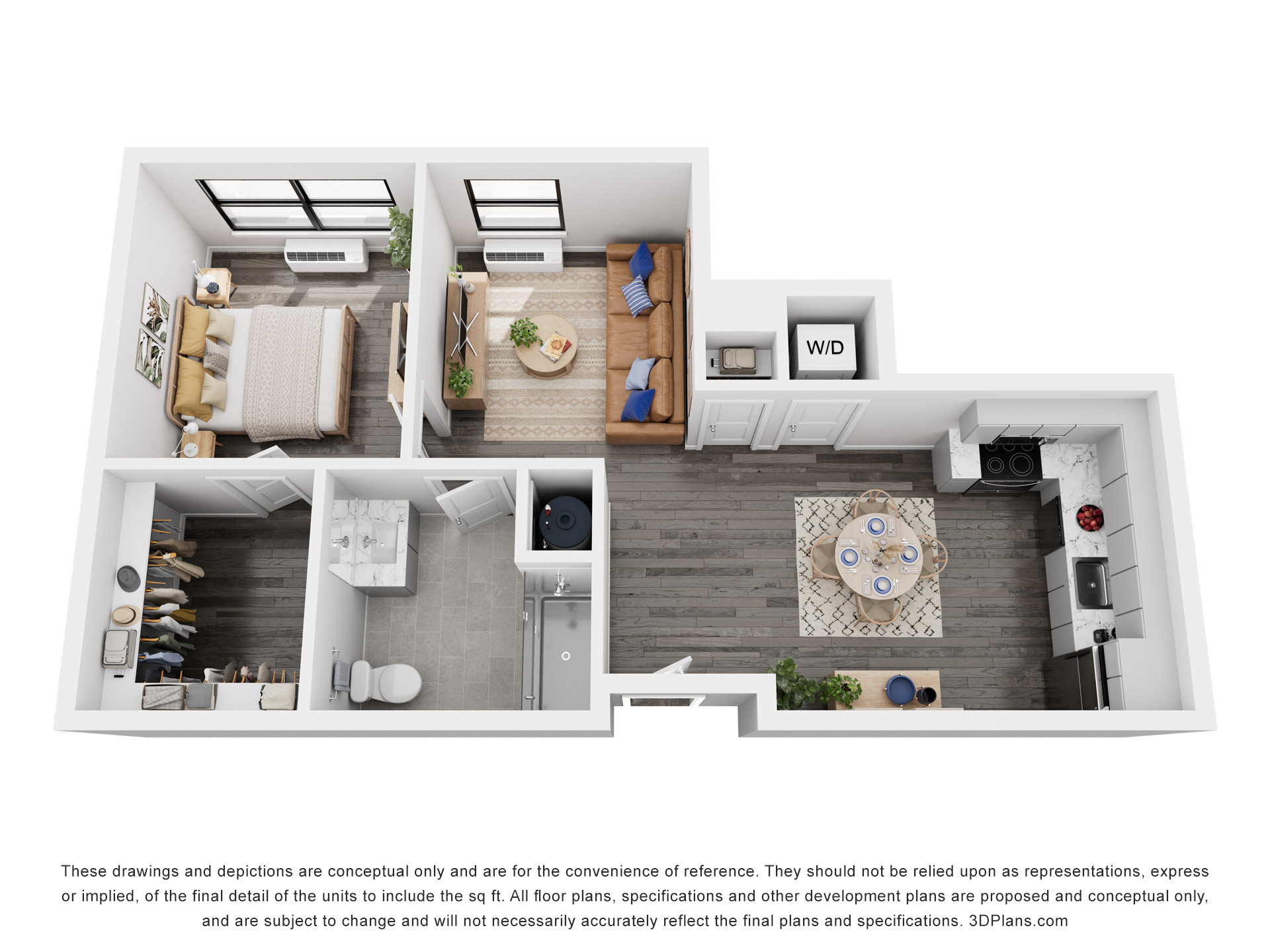 Meridia Pompton Lakes 1 bedroom, 1 bath apartment floor plan