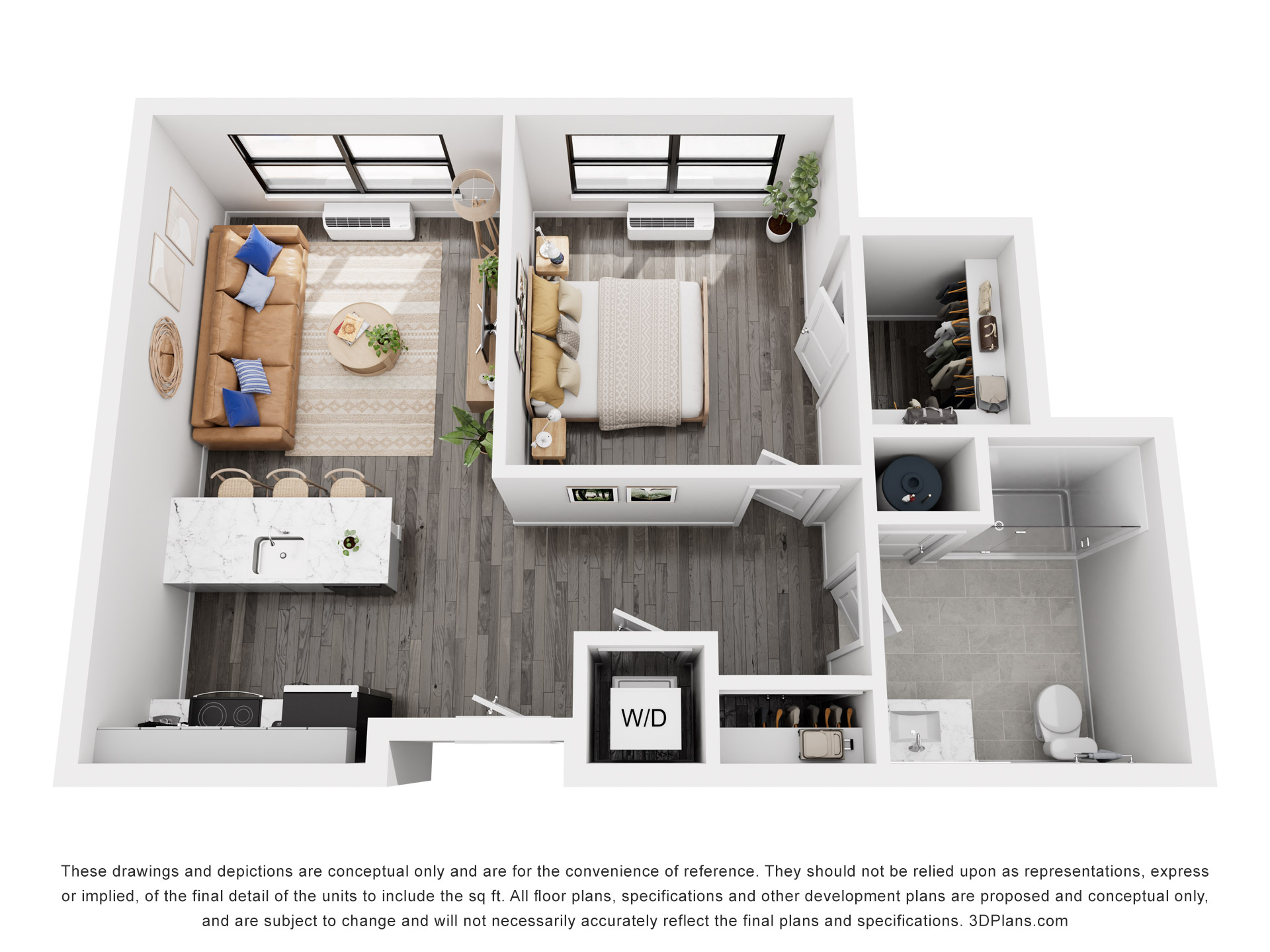 Meridia Pompton Lakes 1 bedroom, 1 bath apartment floor plan