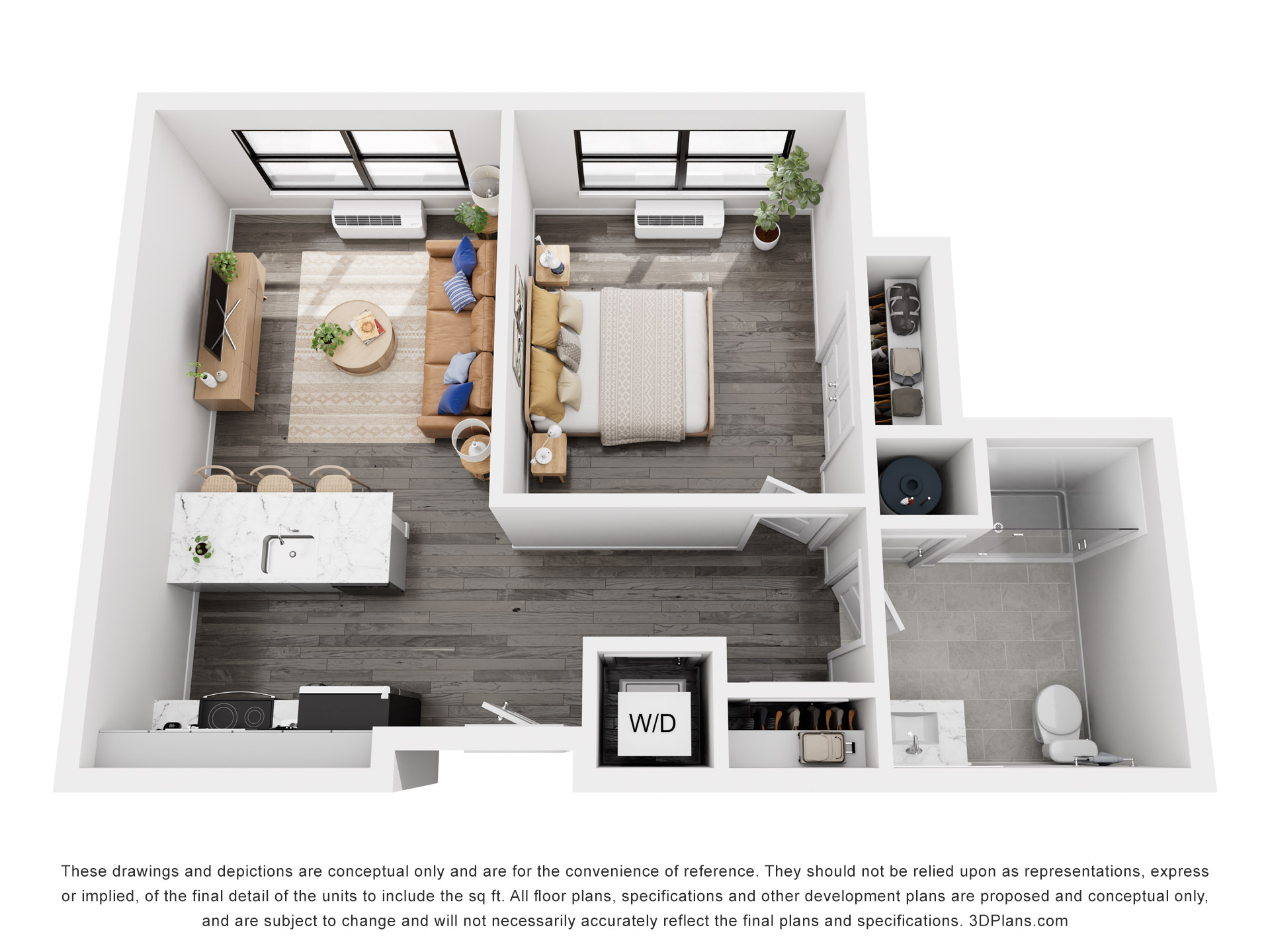 Meridia Pompton Lakes 1 bedroom, 1 bath apartment floor plan
