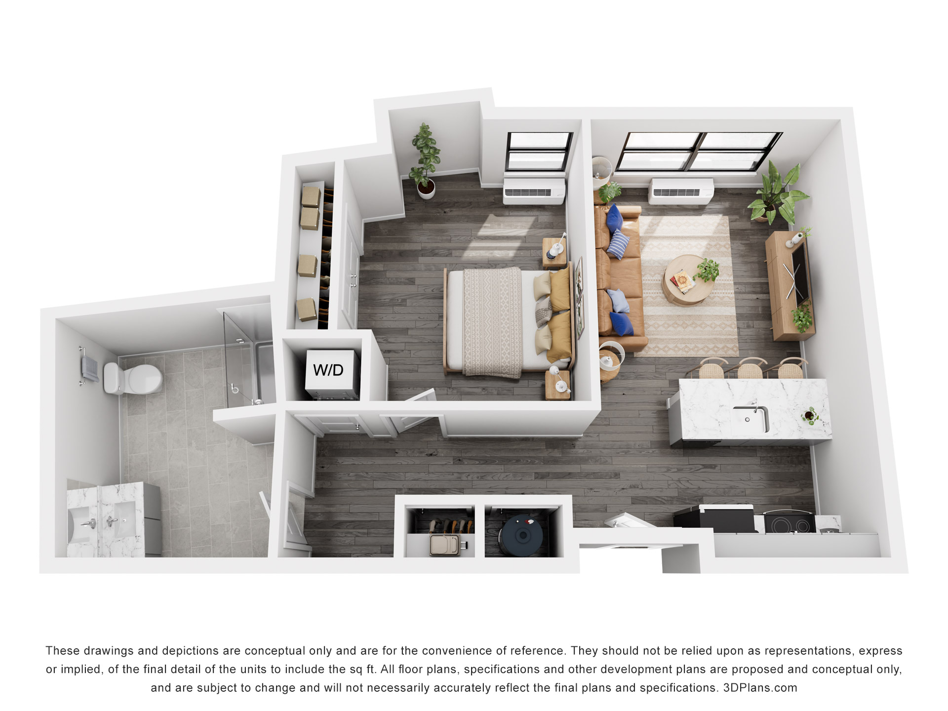 Meridia Pompton Lakes 1 bedroom, 1 bath apartment floor plan