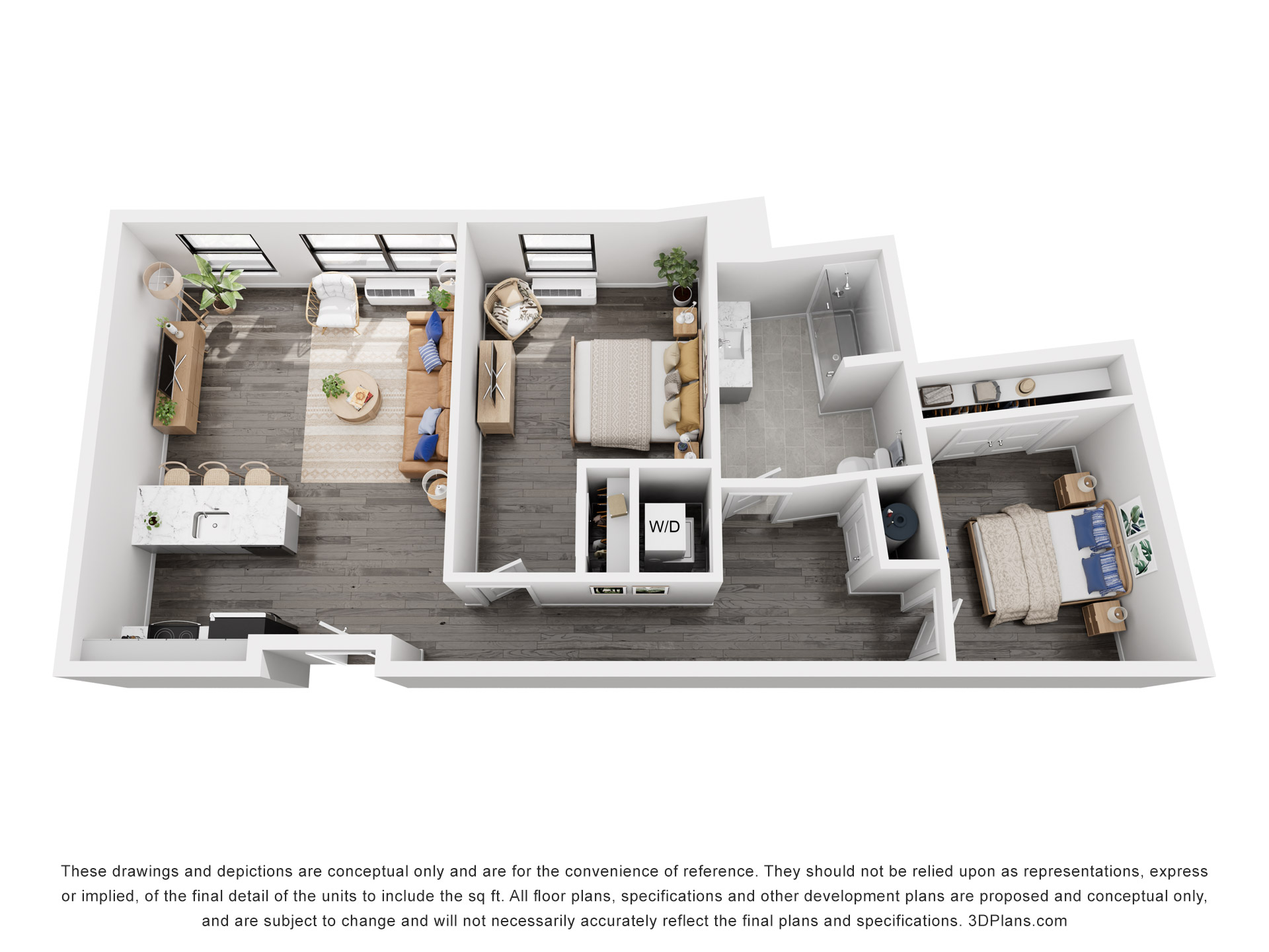 Meridia Pompton Lakes 2 bedroom, 2 bath apartment floor plan