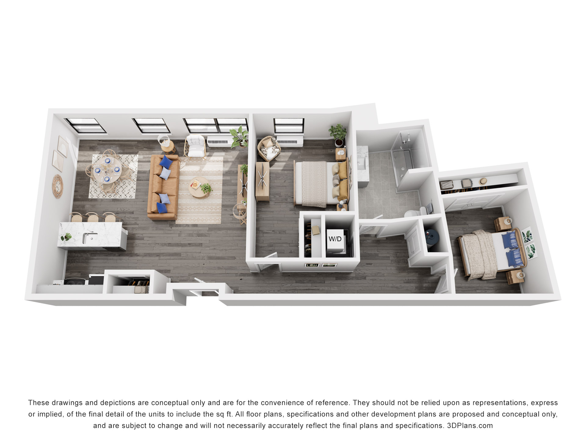 Meridia Pompton Lakes 2 bedroom, 2 bath apartment floor plan