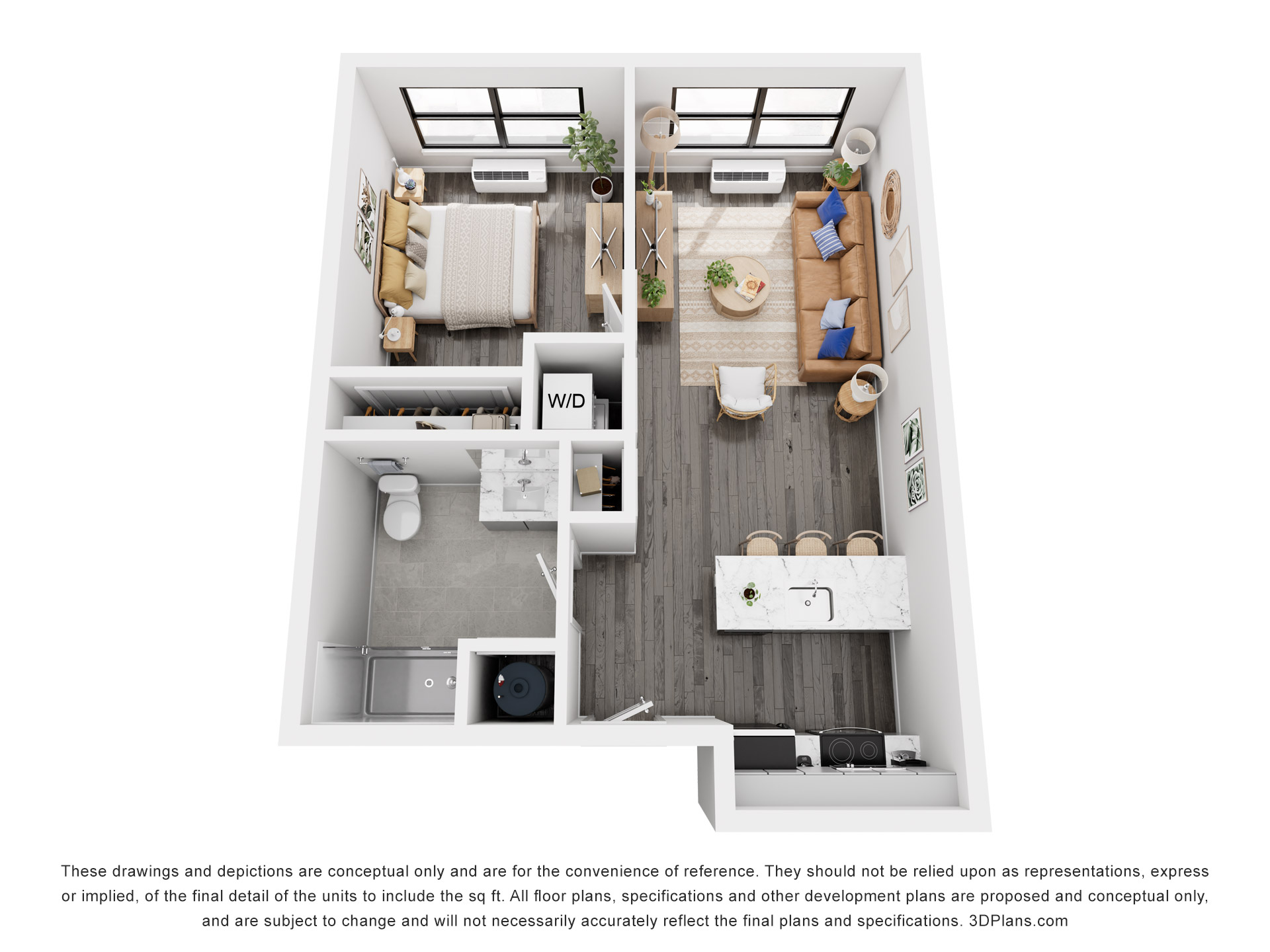 Meridia Pompton Lakes 1 bedroom apartment floor plan