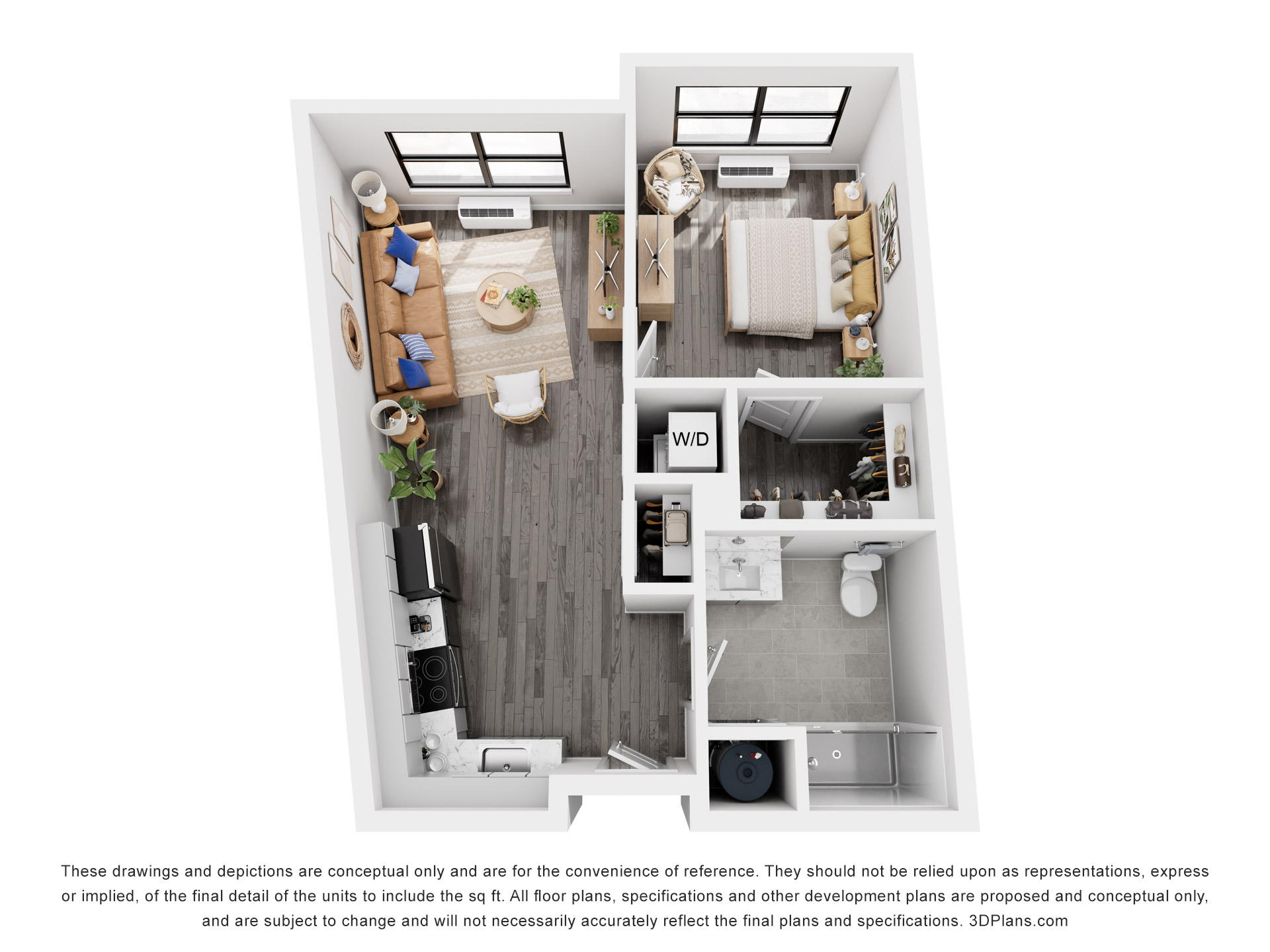 Meridia Pompton Lakes 1 bedroom, 1 bath apartment floor plan