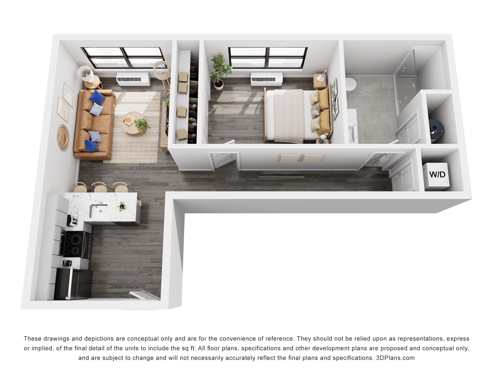 Meridia Pompton Lakes 1 bedroom, 1 bath apartment floor plan