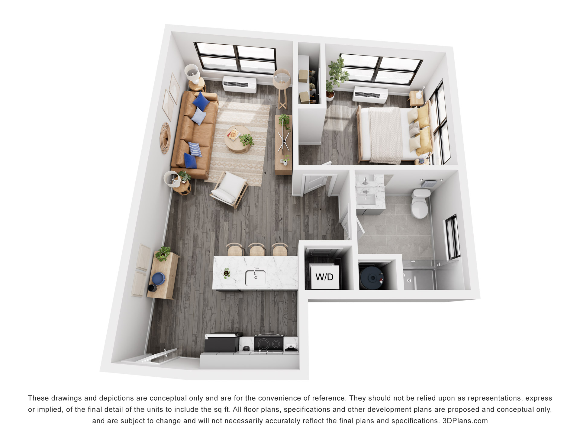 Meridia Pompton Lakes 1 bedroom, 1 bath apartment floor plan