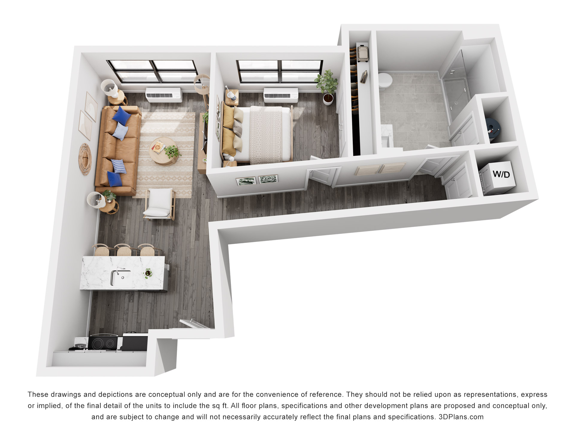 Meridia Pompton Lakes 1 bedroom, 1 bath apartment floor plan