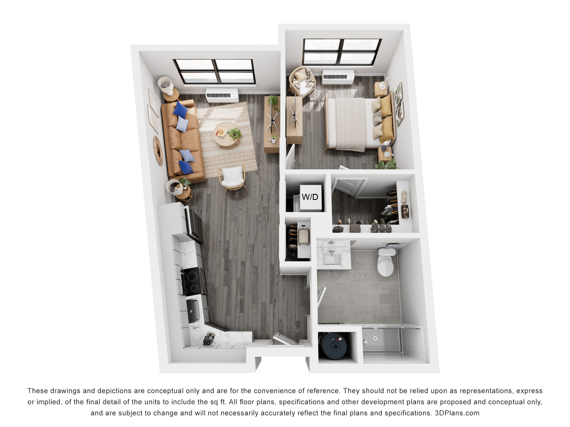 Meridia Pompton Lakes 1 bedroom, 1 bath apartment floor plan