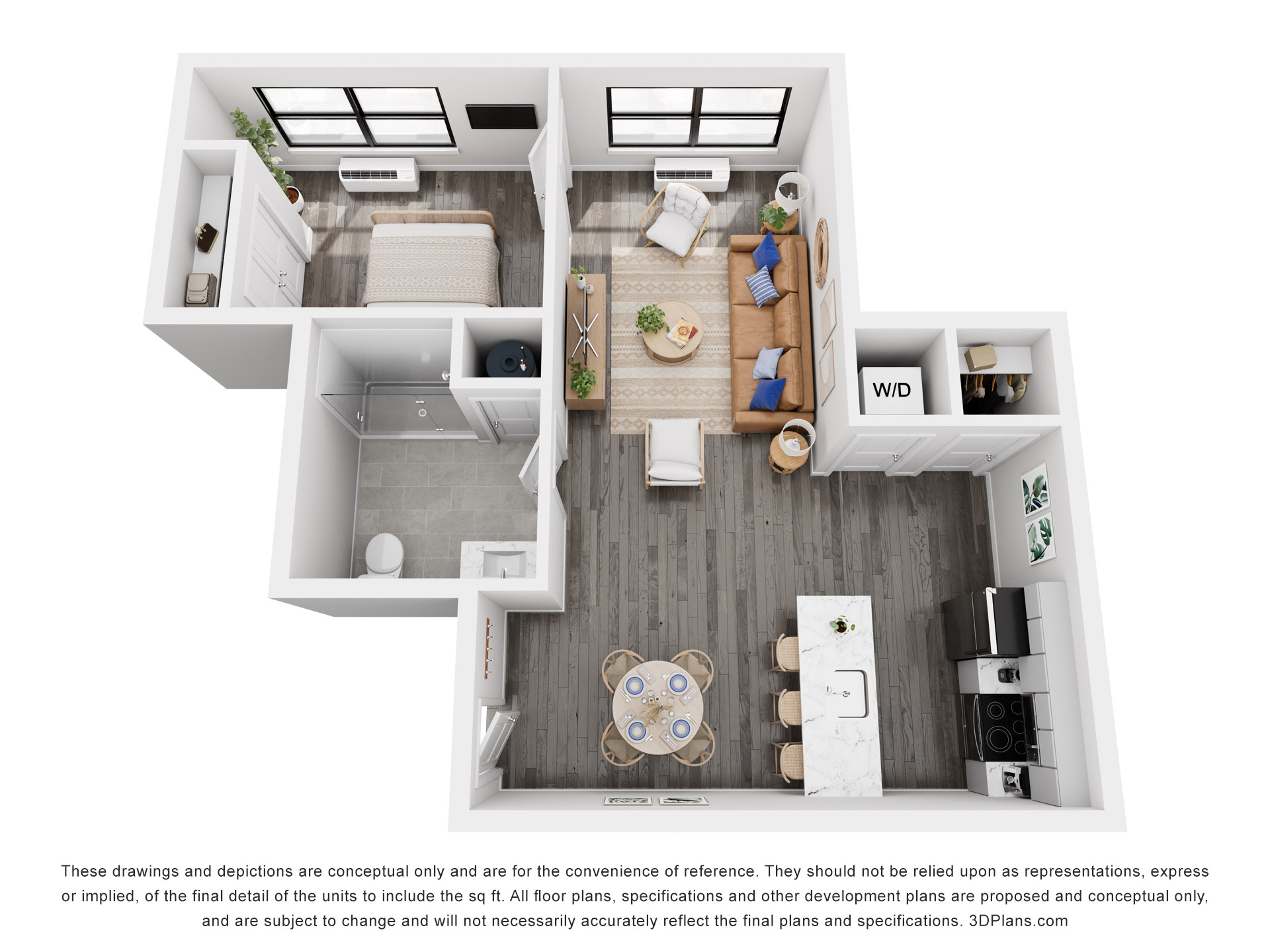 Meridia Pompton Lakes 1 bedroom, 1 bath apartment floor plan