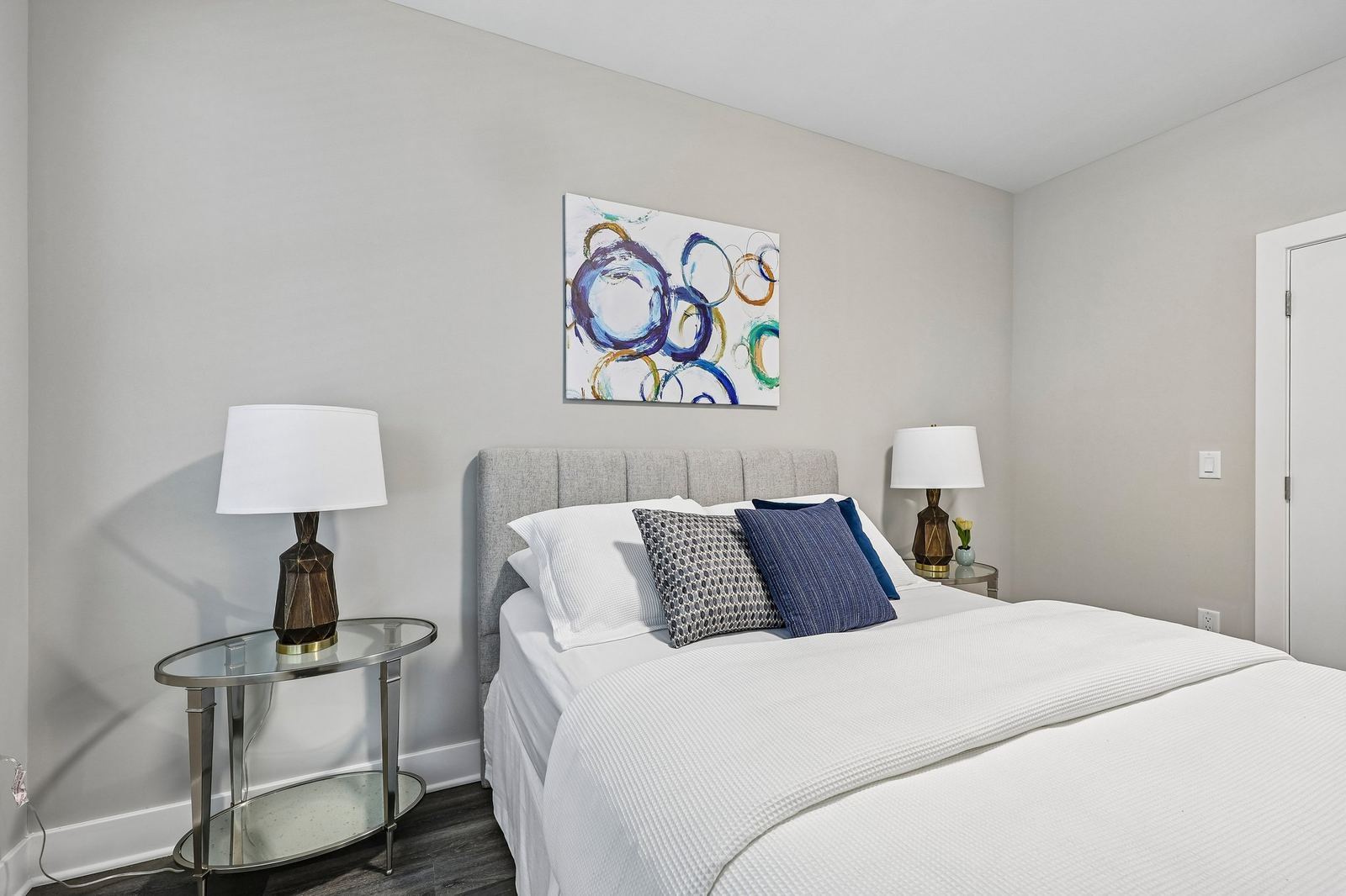 Meridia Pompton Lakes apartment bedroom with dresser and mirror