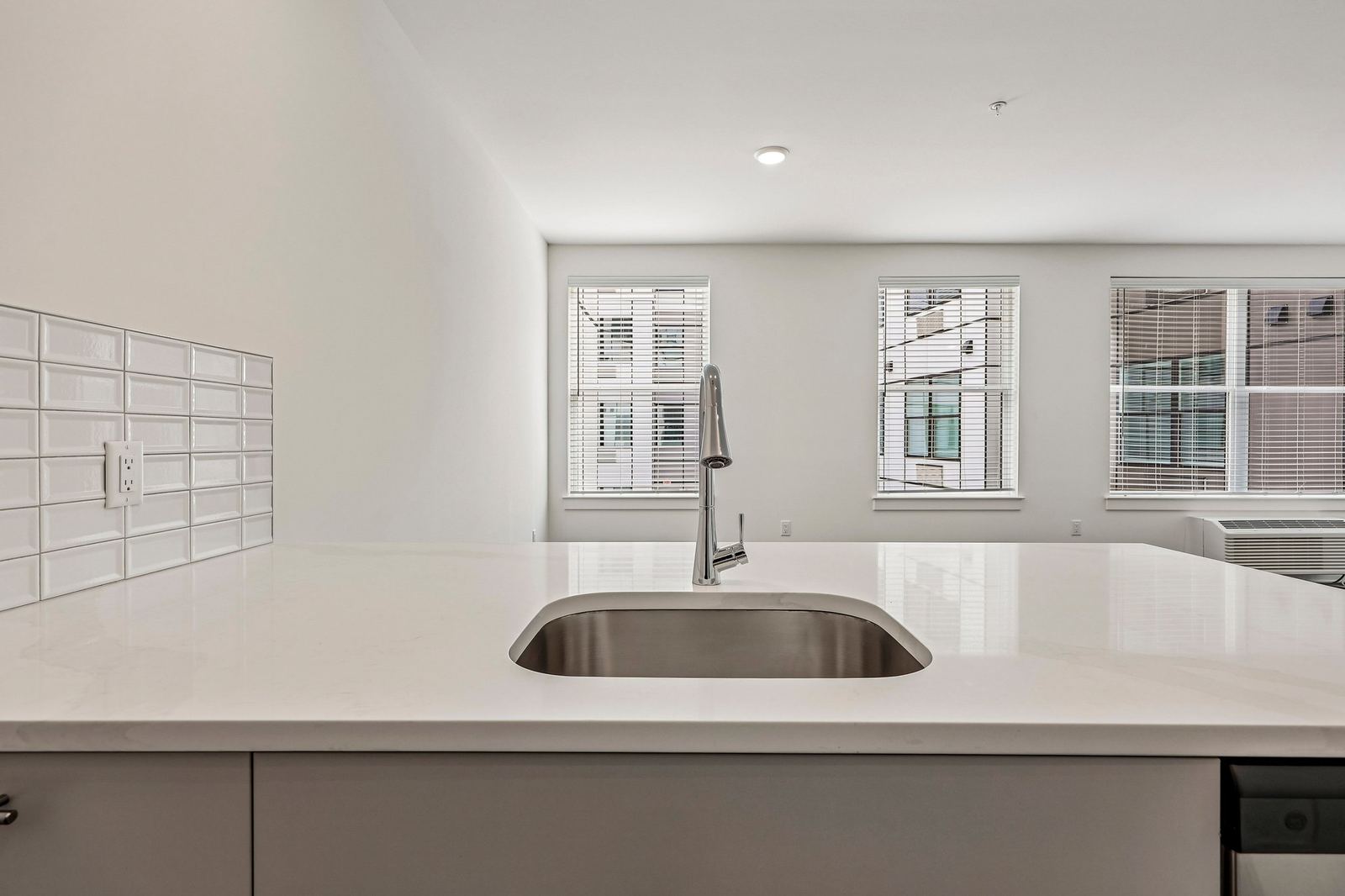 Meridia Pompton Lakes apartment kitchen with quartz counters and natural light